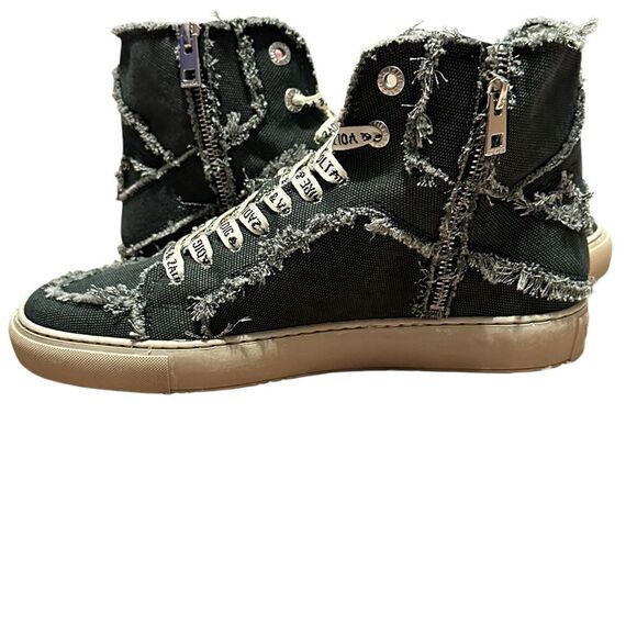 Zadig and Voltaire High Flash Canvas Boomerang Black High Top Sneakers 40 main image 9